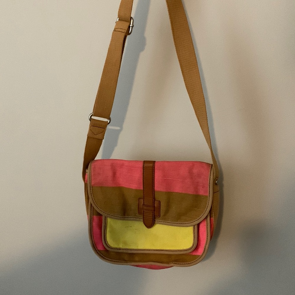 Fossil Canvas/leather crossbody